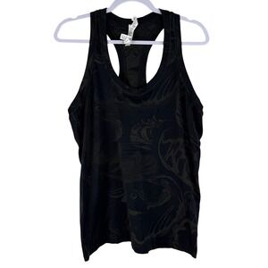 Athleta Womens Momentum XL‎ Tank Top in Black Paisley Print Racerback 466444